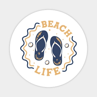 Beach Life // Fun Summer Flip Flop Badge Magnet